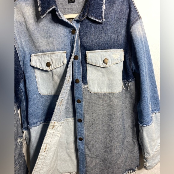 Retrofete | Perri Indigo Patchwork Jean Jacket Sz: XL - Picture 6 of 10